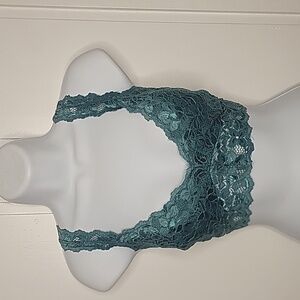 The Soft Shop Teal, Lace Razorback Bralette in XL